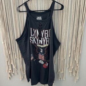 Black Graphic Tank Top with Eagle Design
